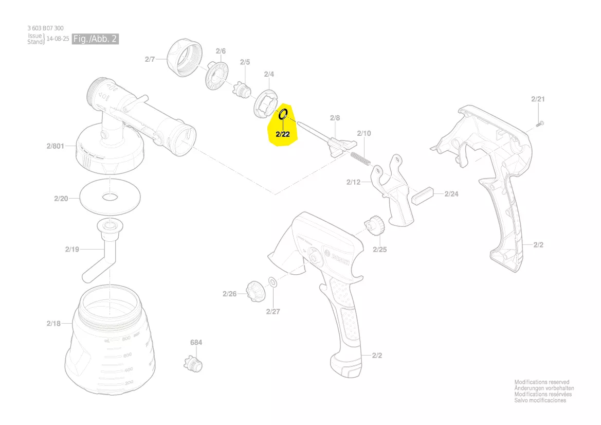 joint torique valve PFS 1000 / PFS 2000 Bosch